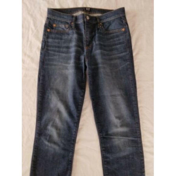Gap 1969 True Skinny Jeans Cropped Stretch Mid Rise Dark Indigo Womens Size 28 - Picture 2 of 9